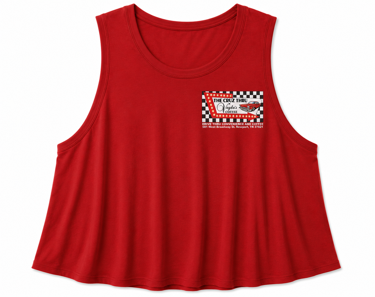 The Cruz Thru + Vayda's Coffee BASIC CROPPED TANK